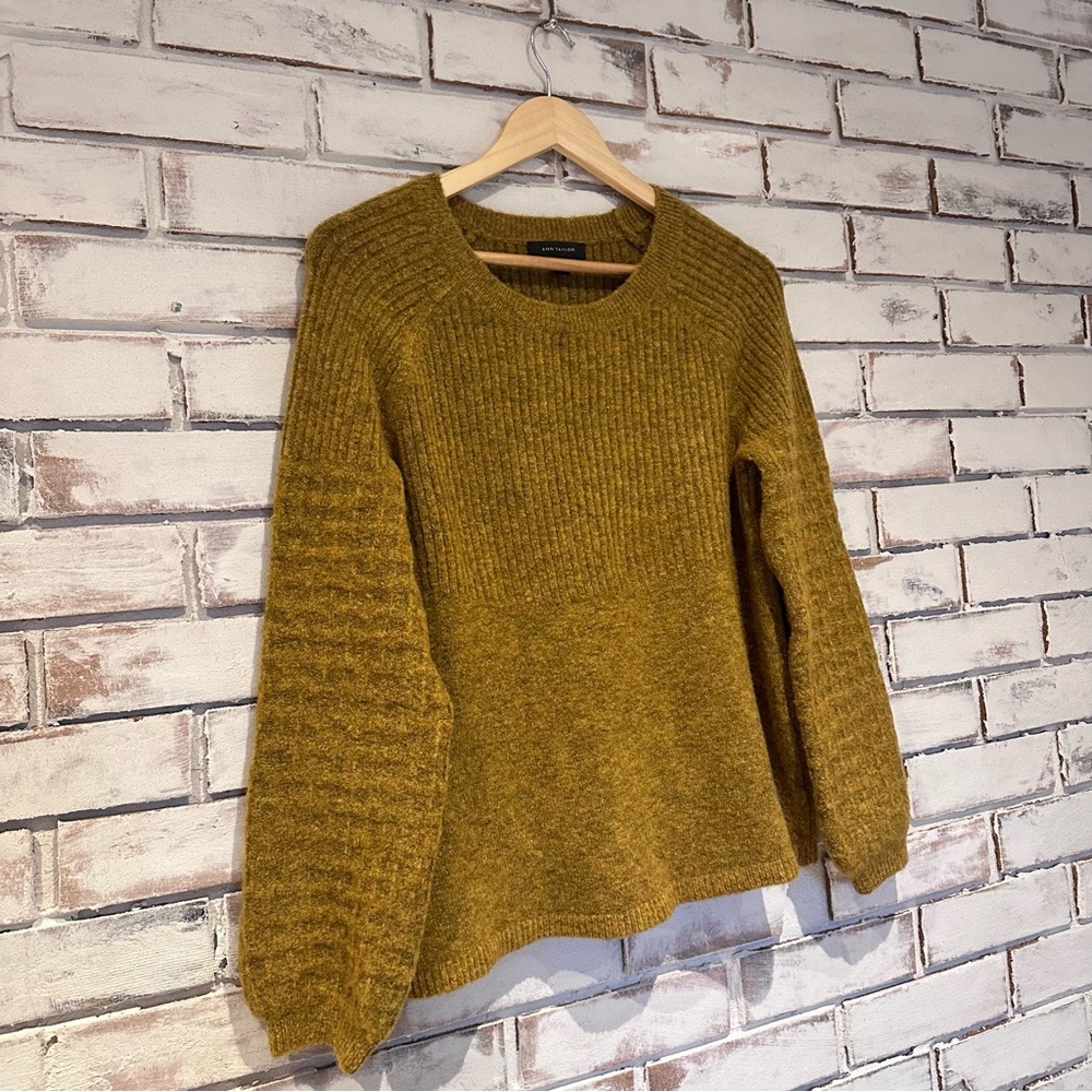 Ann Taylor wool blend sweater size small mustard - Picture 3 of 5